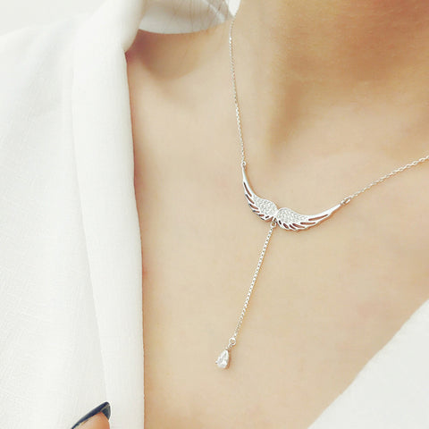 Zircon Angel Wings Necklace