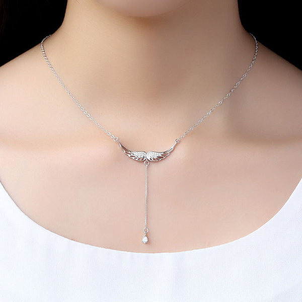 Zircon Angel Wings Necklace