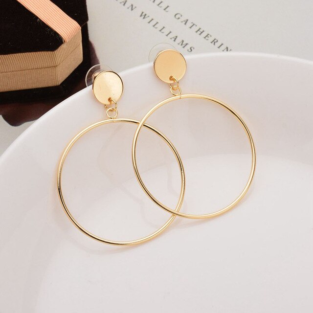 Geometric Big Round Earrings