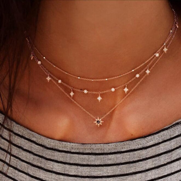 Crystal Stars Necklaces