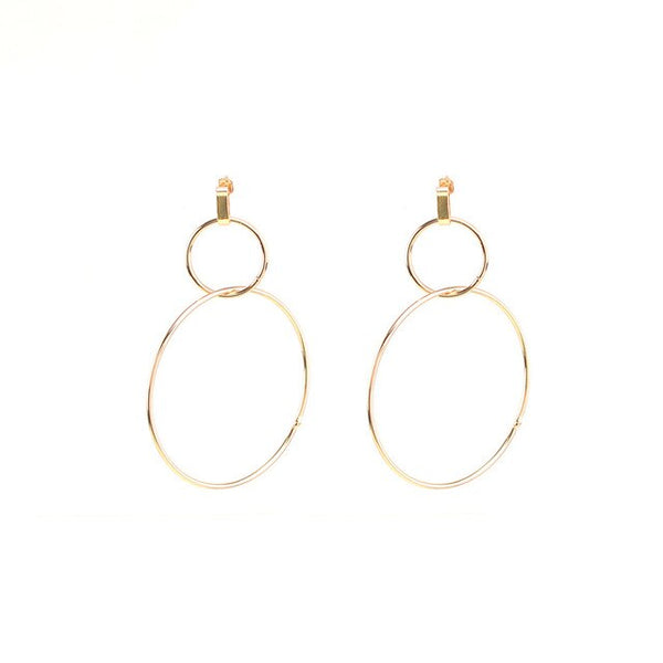 Minimalist Punk Circle Earrings