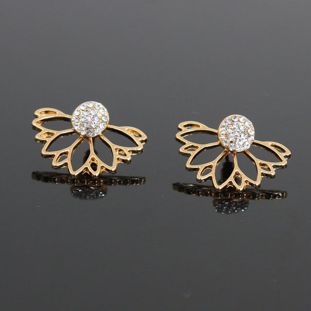 Lotus Crystal Flower Earrings