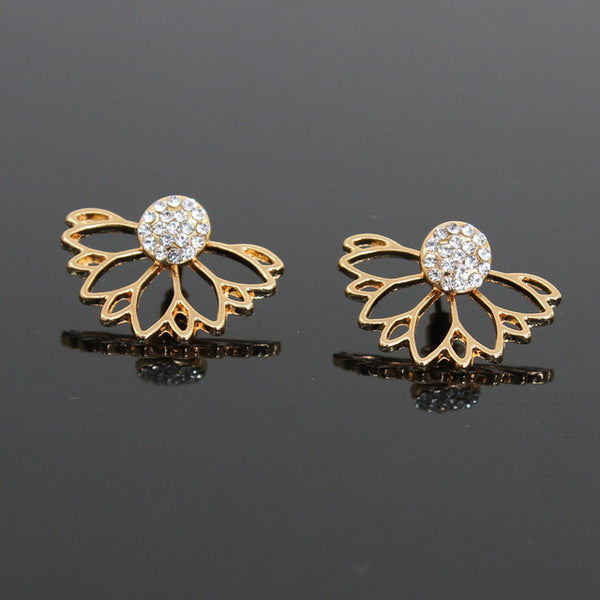 Lotus Crystal Flower Earrings