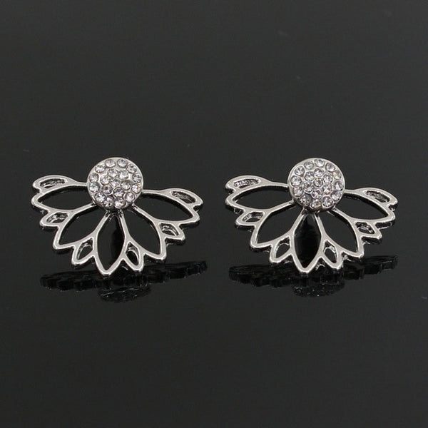 Lotus Crystal Flower Earrings